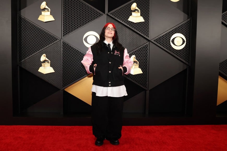 Billie Eilish poses on the red carpet as she attends the 66th Annual Grammy Awards in Los Angeles, California, U.S., February 4, 2024. REUTERS/Mario Anzuoni