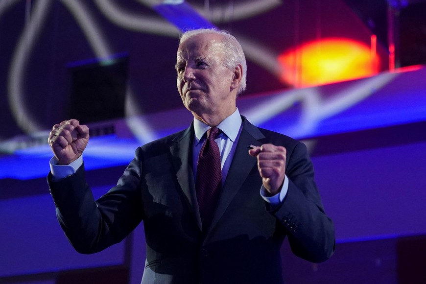 U.S. President Joe Biden holds a campaign rally ahead of the state's Democratic presidential primary, in Las Vegas, Nevada, U.S. February 4, 2024. REUTERS/Kevin Lamarque