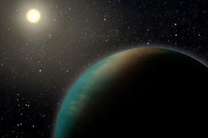 Esta ilustración representa a otra supertierra: el exoplaneta TOI-1452.