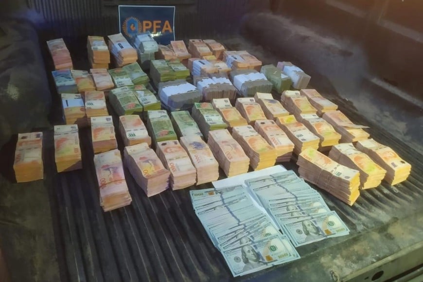 La importante suma de dinero en efectivo fue secuestrada por la Policía Federal.