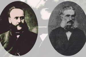 Izquierda: Manuel D. Pizarro, funcionario y ministro. Derecha: Isidro Aliau, experto e inspector general de escuelas. Archivo Arnoldo Gualino, Rosario