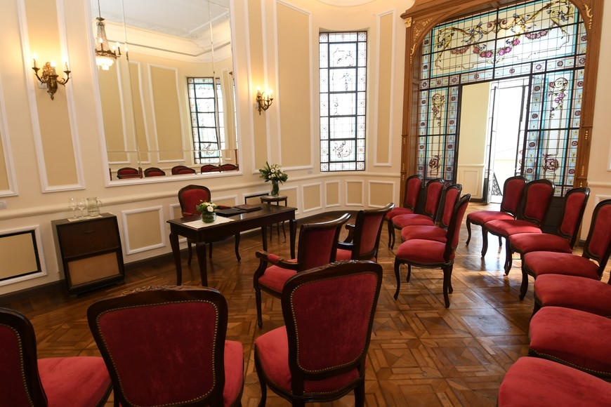 La Sala acondicionada donde se casan las parejas