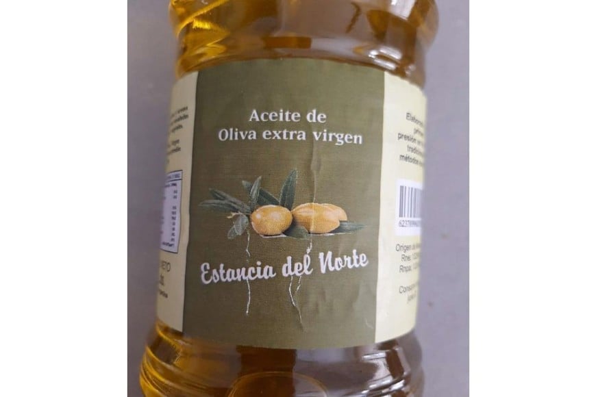 “Aceite de oliva Virgen Extra de Primera presión en frio, marca Estancia del Norte.