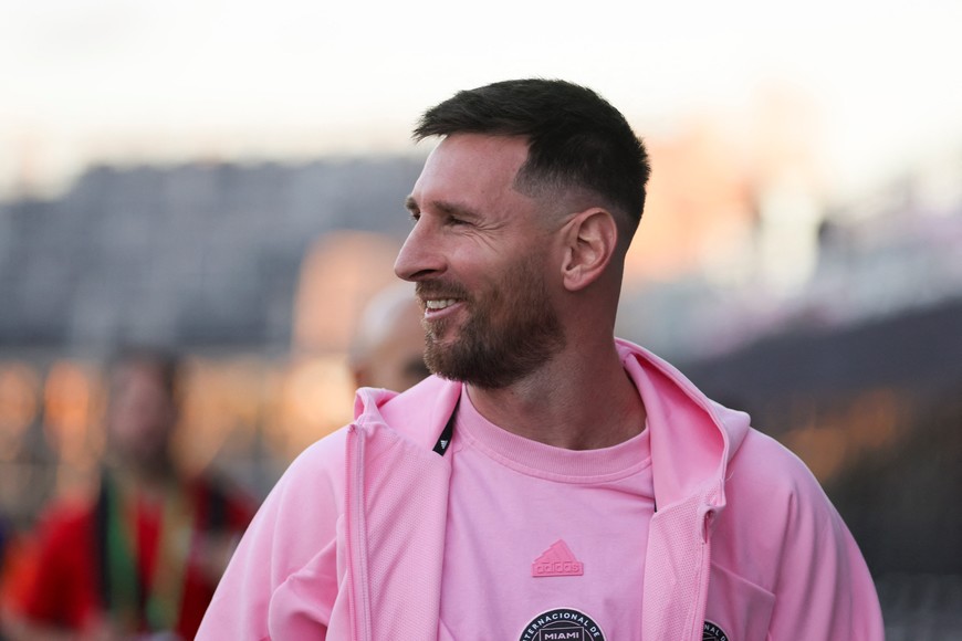 Feb 15, 2024; Fort Lauderdale, FL, USA; Inter Miami CF forward Lionel Messi (10) looks on prior to the game against the Newell's Old Boys at DRV PNK Stadium. Mandatory Credit: Sam Navarro-USA TODAY Sports