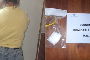 Los 50 gramos y fracción de droga incautada a la mujer, oriunda de Rosario. Crédito: Unidad Regional XV de Policía.