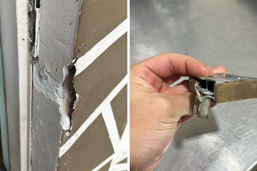 Parte de los daños realizados por del vandálico.