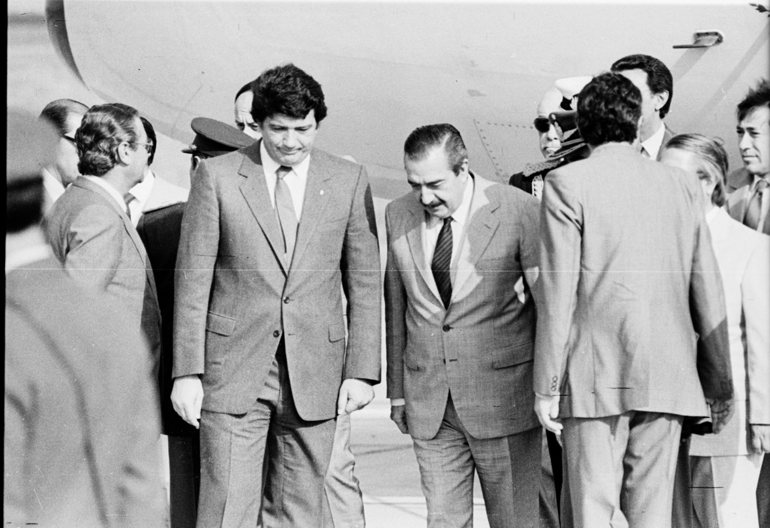 Junto al entonces presidente Raúl Alfonsín, el 8 de septiembre de 1984.