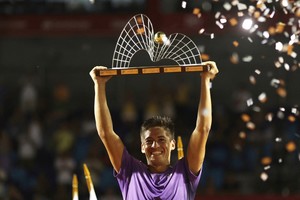 Tennis - ATP 500 - Rio Open - Jockey Club Brasileiro, Rio De Janeiro, Brazil - February 25, 2024
Sebastián Báez mostró un gran nivel y gritó campeón. Crédito: Reuters/Ricardo Moraes