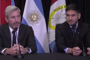 Rogelio Frigerio y Maximiliano Pullaro, gobernadores de Entre Ríos y Santa Fe, respectivamente.