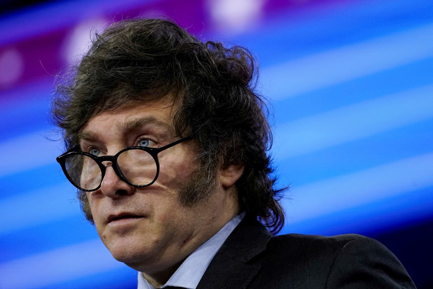 FILE PHOTO: Argentina's President Javier Milei addresses the Conservative Political Action Conference (CPAC) annual meeting in National Harbor, Maryland, U.S., February 24, 2024. REUTERS/Elizabeth Frantz/File Photo