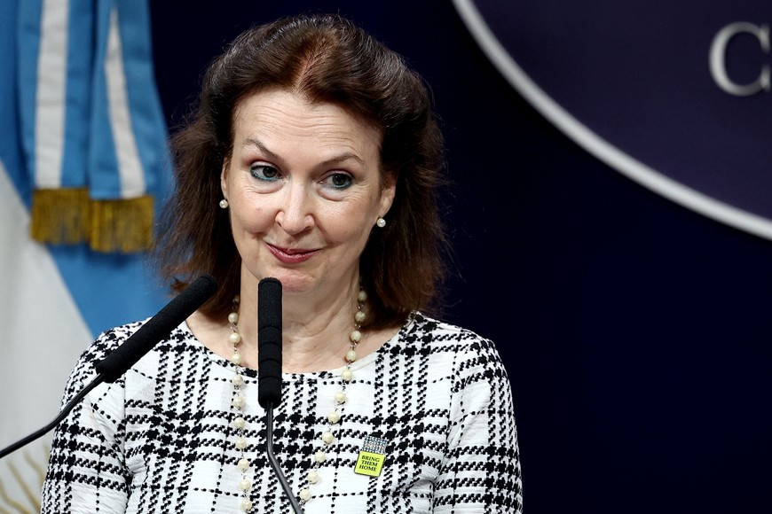 Diana Mondino, ministra de Relaciones Exteriores de Argentina. Crédito: Agustin Marcarian/Reuters