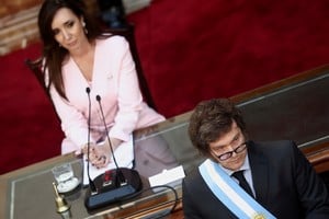 Argentina's President Javier Milei and Vice President Victoria Villarruel attend the opening session of the 142nd legislative term, at the National Congress, in Buenos Aires, Argentina, March 1, 2024. REUTERS/Agustin Marcarian