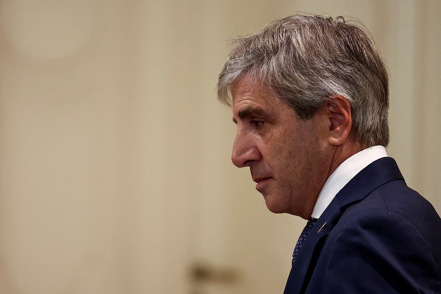 Argentina's Economy Minister Luis Caputo looks on, on the day of a meeting with U.S. Secretary of State Antony Blinken, at the Casa Rosada Presidential Palace in Buenos Aires, Argentina February 23, 2024. REUTERS/Agustin Marcarian/Pool