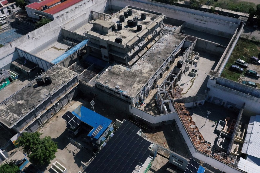 A drone view of the National Penitentiary following violent clashes in the capital that have damaged communications and led to a prison escape from this main penitentiary in Port-au-Prince, Haiti March 3, 2024. REUTERS/Ralph Tedy Erol