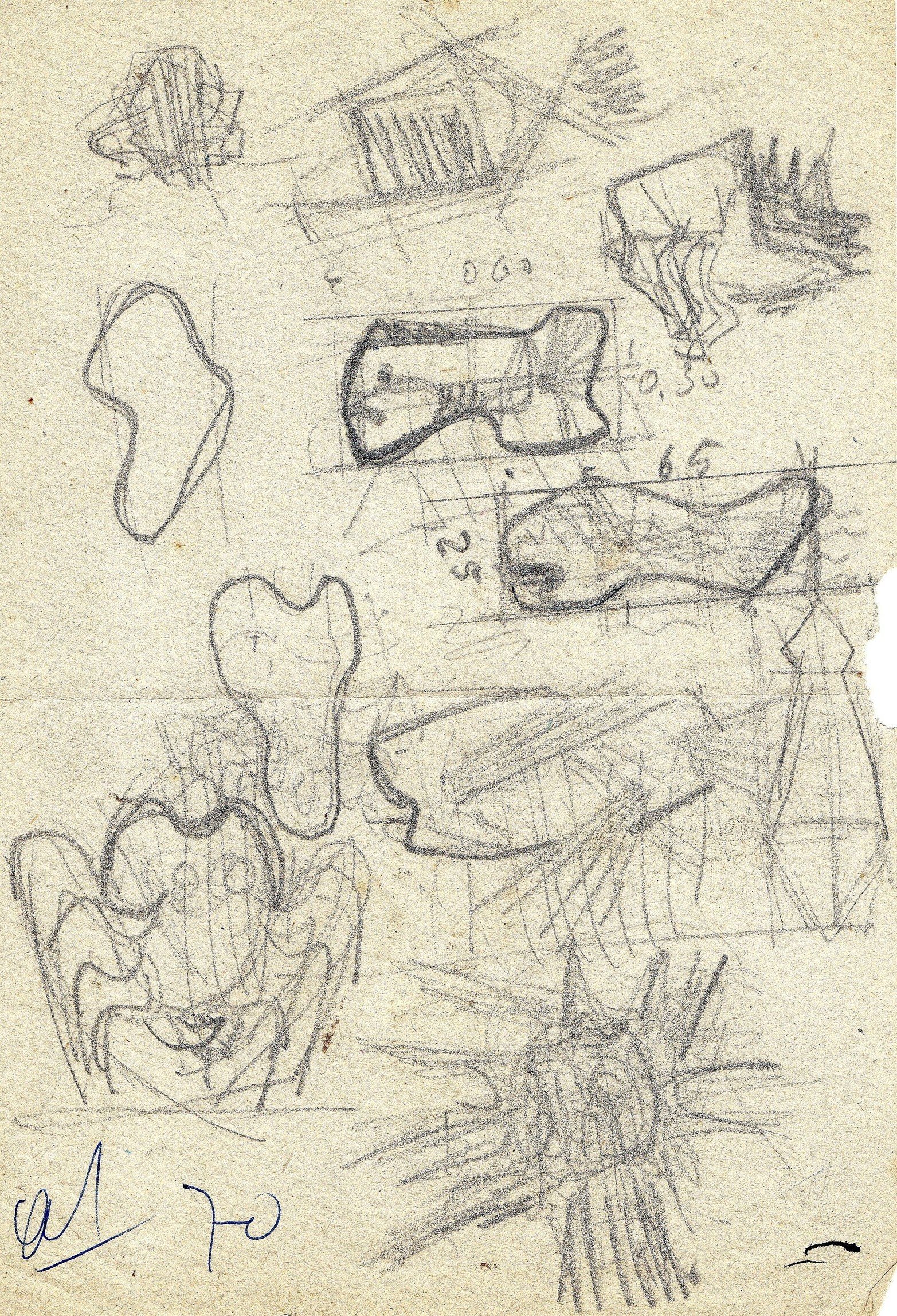 Boceto para proyecto de obra de 1970.