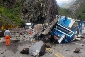 Un desprendimiento de piedras produjo una avalancha.