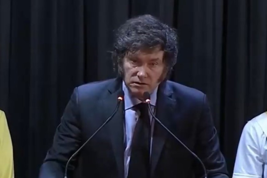 Javier Milei estuvo acompañado de su hermana Karina.