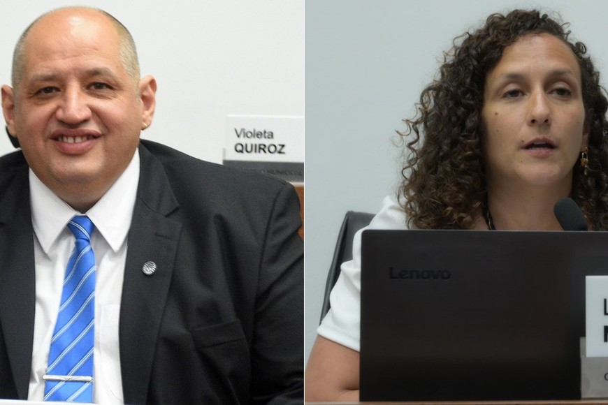 Ignacio Laurenti (bloque Viva la Libertad) y Laura Mondino (PS - Interbloque Unidos…”). Crédito: El Litoral