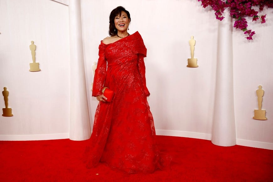 Janet Yang, President of the Academy of Motion Picture Arts poses on the red carpet during the Oscars arrivals at the 96th Academy Awards in Hollywood, Los Angeles, California, U.S., March 10, 2024. REUTERS/Sarah Meyssonnier