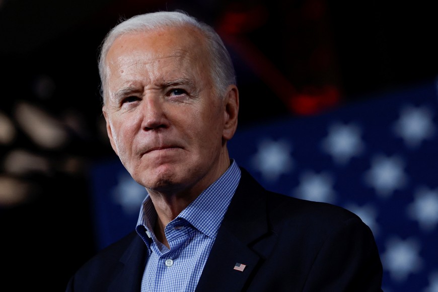 U.S. President Joe Biden looks on during a campaign event at Pullman Yards in Atlanta, Georgia, U.S. March 9, 2024. REUTERS/Evelyn Hockstein