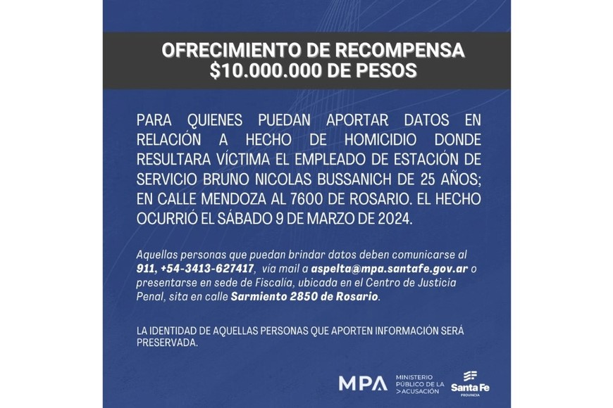 Pedido oficial del Ministerio Público de la Acusación.