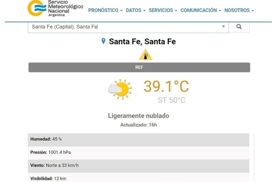 Fuente: Servicio Meteorológico Nacional