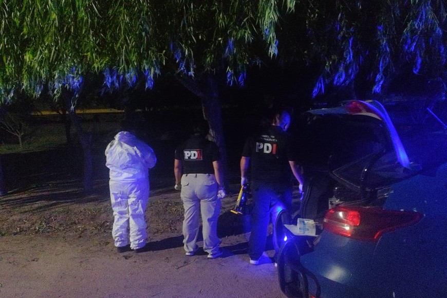 La PDI intervino con la división científica y el cuerpo fue llevado a la morgue judicial. Crédito: Nahuel Peratitis