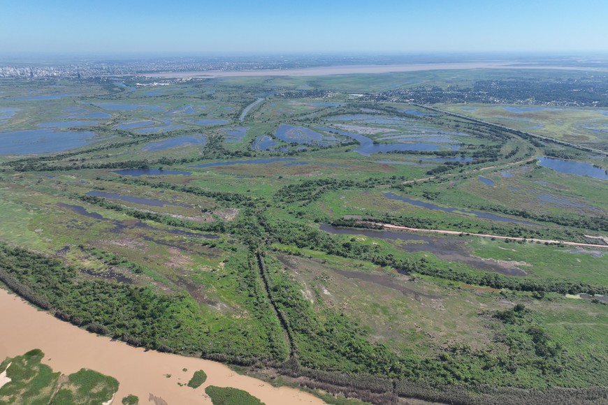 Silueta. En la isla se dibuja el riacho seco. Fernando Nicola.
