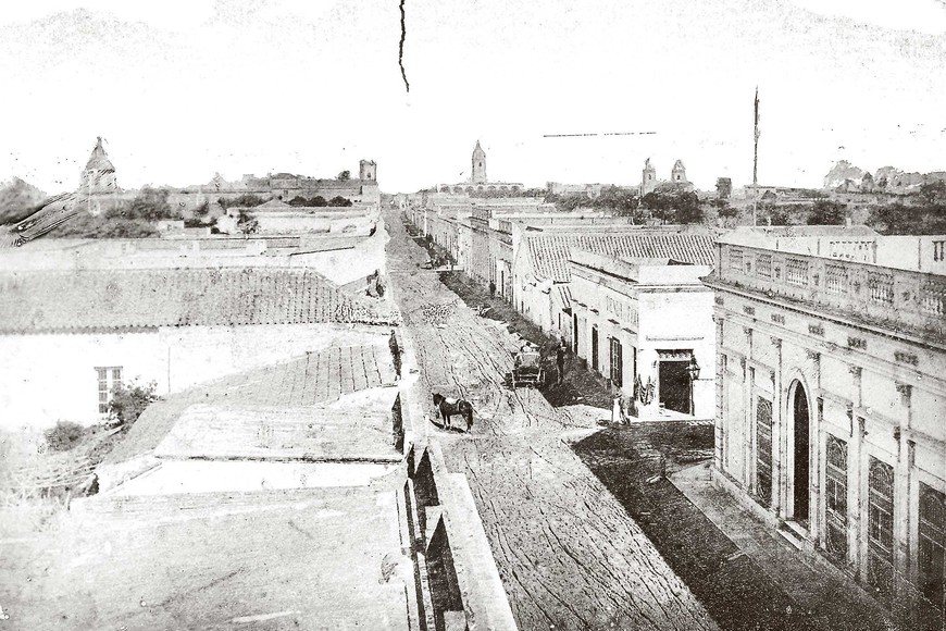 Calle comercio, antes del adoquinado. Fines del siglo XIX