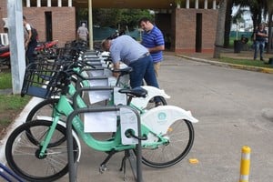 El sistema de bicicletas públicas compartidas cumplió un año de funcionamiento. Foto: Guillermo Di Salvatore