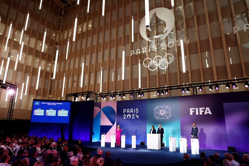 Paris 2024 Olympics - Olympic Football Tournament Draw - Le Pulse, Saint-Denis, France - March 20, 2024
General view during the draw REUTERS/Stephanie Lecocq