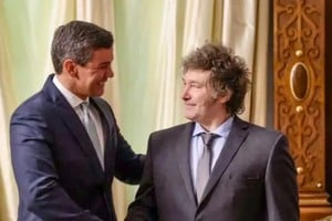 Peña y Milei en el tercer encuentro bilateral que mantienen desde diciembre. Algunos puntos de coincidencia en materia política y diferencias en temas como Hidrovía y Yacyretá.