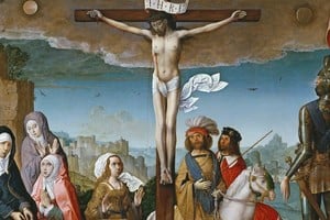 Fragmento de “Crucifixión”, óleo sobre tabla de Juan de Flandes, correspondiente a principios del siglo XVI. Foto: Museo del Prado