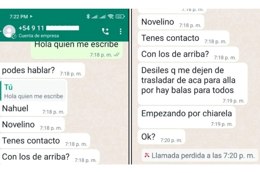 Los mensajes recibidos por Sergio Maidana.