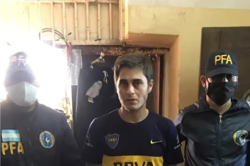 El día que fue detenido por agentes de la policía federal.