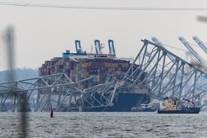 A view of the Dali cargo vessel, following the collapse of the Francis Scott Key Bridge, in Baltimore, Maryland, U.S., March 28, 2024. REUTERS/Tom Brenner