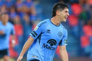 Ulises Sánchez marcó dos oportunidades para la victoria de Belgrano. Crédito: Prensa Belgrano