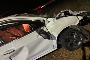 Choque fatal en el acceso a Federación en la ruta provincial 44. Crédito: FMstereo