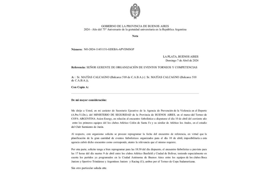 El comunicado oficial de APreViDe.