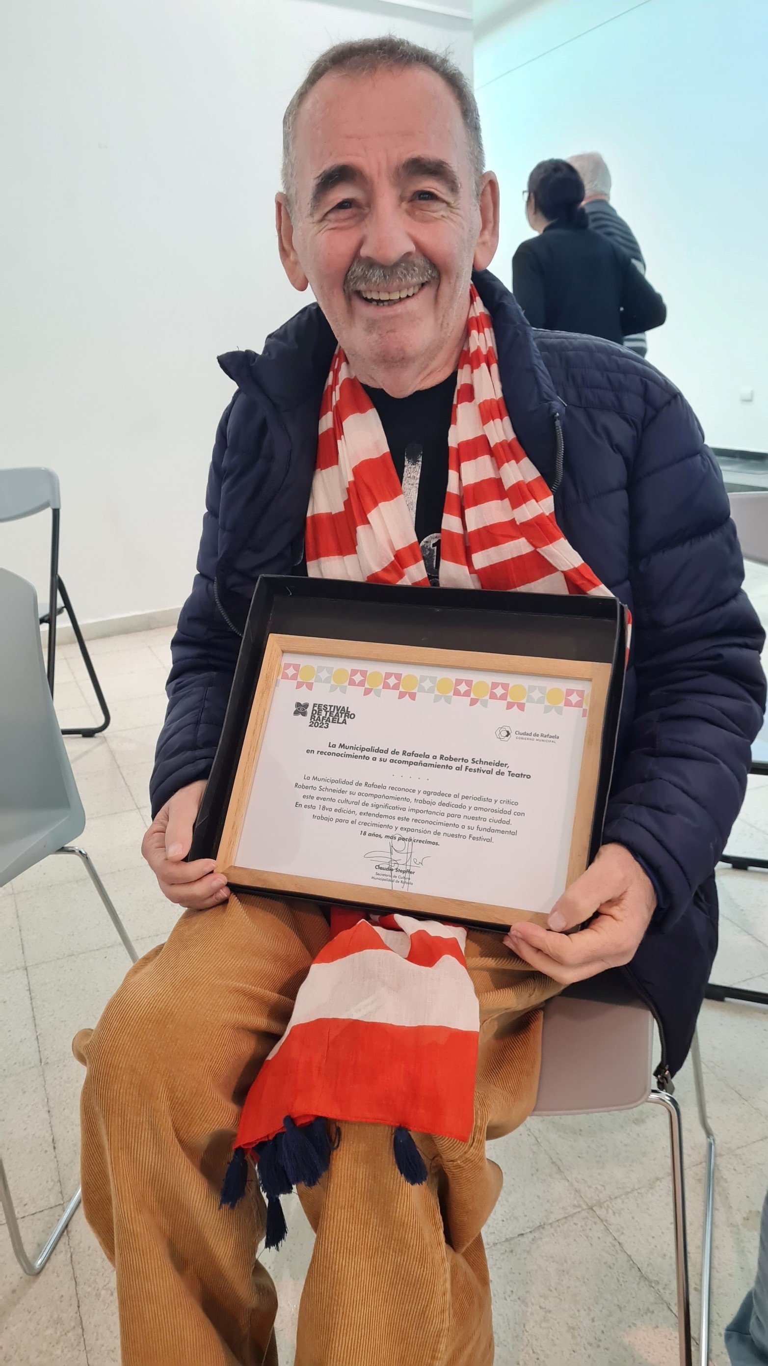 El reconocimiento sobre su labor en el Festival Argentino de teatro en Rafaela.