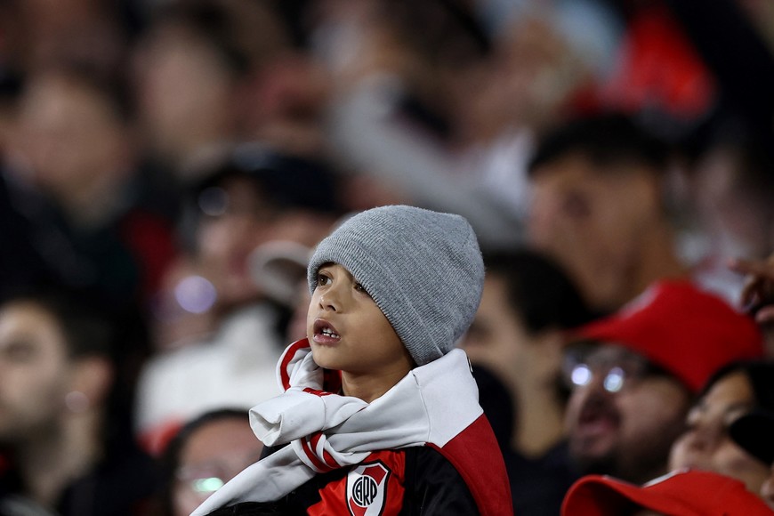 Soccer Football - Copa Libertadores - Group H - River Plate v Nacional - Estadio Mas Monumental, Buenos Aires, Argentina - April 11, 2024
River Plate fan inside the stadium REUTERS/Agustin Marcarian