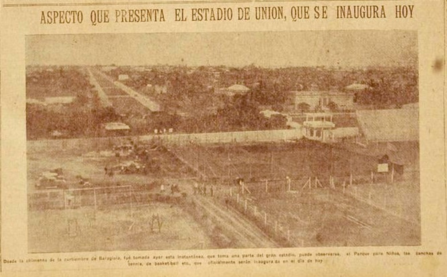 Vista aérea antigua del estadio.
