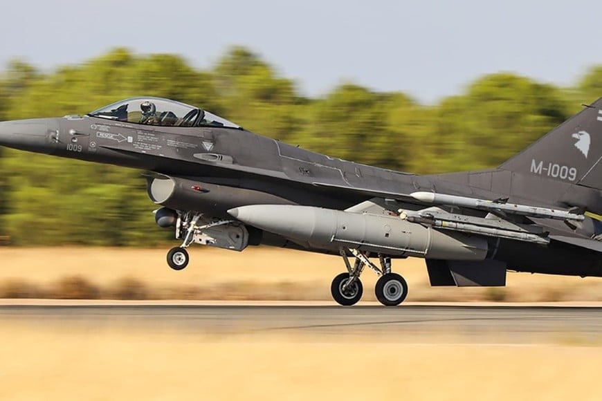 El Lockheed Martin F-16 Fighting Falcon de la Fuerza Aérea danesa. Crédito: Ministerio de Defensa de Dinamarca