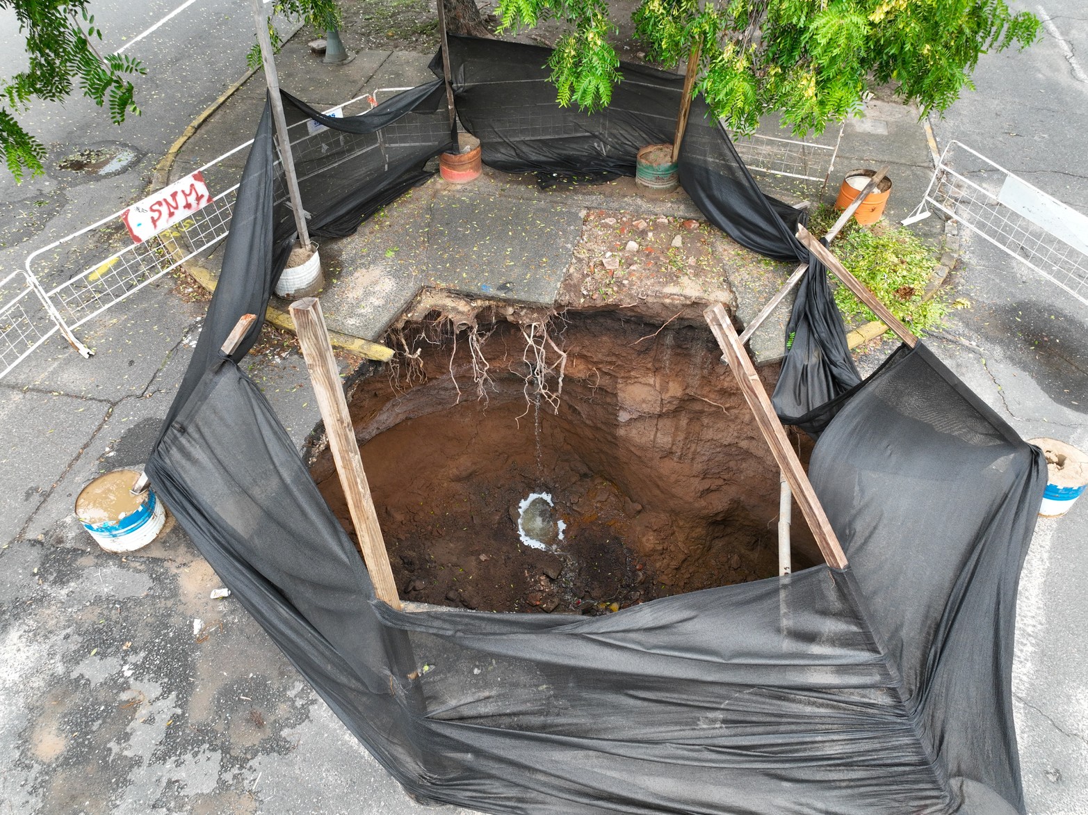 Hundimiento en 9 de Julio y Gálvez