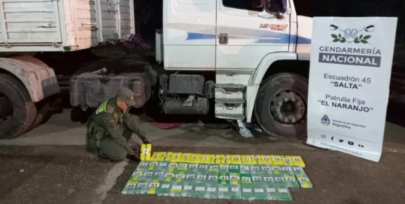 Hallaron 65 kilos de cocaína en un camión durante un control en Salta