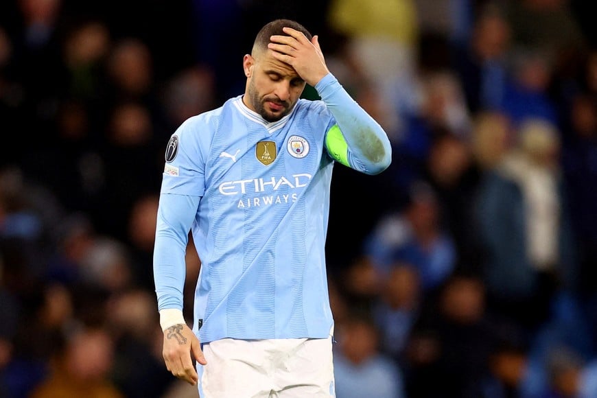 Soccer Football - Champions League - Quarter Final - Second Leg - Manchester City v Real Madrid - Etihad Stadium, Manchester, Britain - April 17, 2024
Manchester City's Kyle Walker looks dejected after losing the penalty shootout REUTERS/Carl Recine     TPX IMAGES OF THE DAY