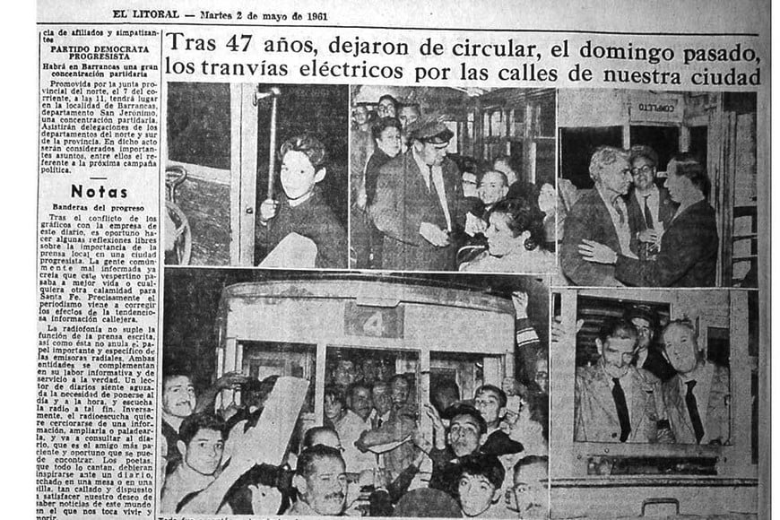 La crónica de El Litoral daba cuenta del fin de los tranvías eléctricos.