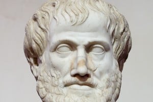 Busto de Aristóteles (384 a.C - 322 a.C.). Filósofo, polímata y científico griego nacido en la ciudad de Estagira. Para él, el conflicto era inherente a la naturaleza humana y, por ende, a la vida política concreta.