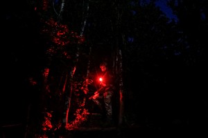A Ukrainian serviceman walks at a front line, amid Russia's attack on Ukraine, in Donetsk region, Ukraine April 24, 2024. Radio Free Europe/Radio Liberty/Serhii Nuzhnenko via REUTERS