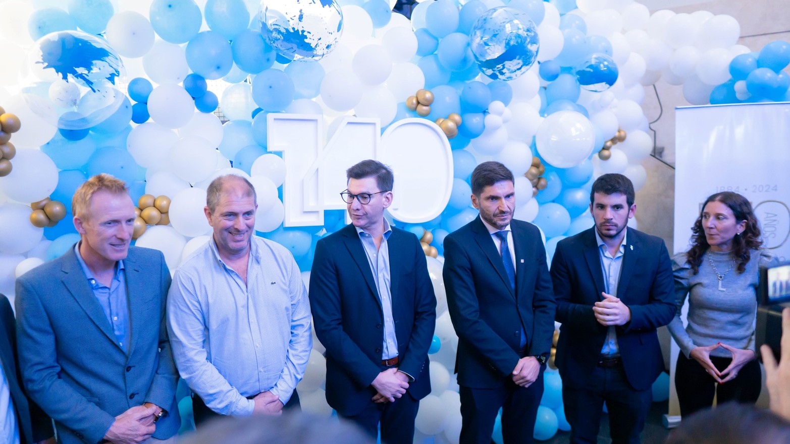 Autoridades que estuvieron presente en Venado Tuerto en el marco de los 140 años de su fundación.